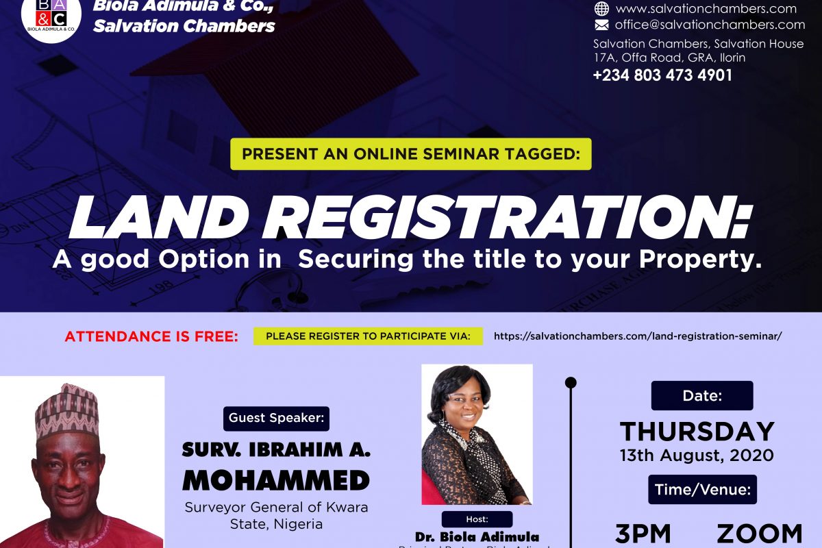 Reminder: Land Registration Seminar