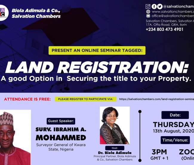 Reminder: Land Registration Seminar