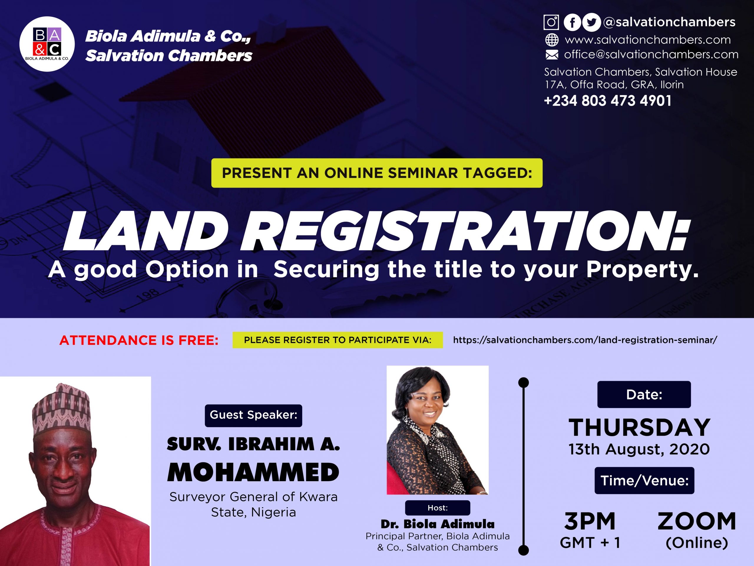 Reminder: Land Registration Seminar